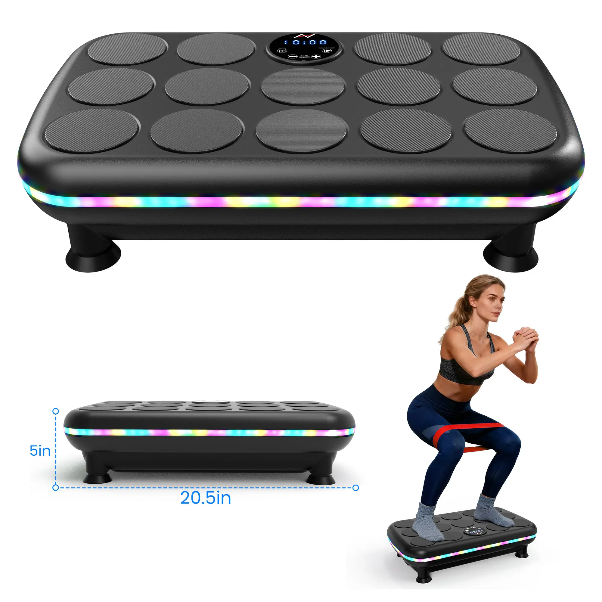 AXV Relax muscles Vibration Plate Exercise Machine for Women, 3-in-1 Indoor Home Gym with Bluetooth, Silicone Pedal, 300 lbs Capacity, Adjustable Speeds & Auto Modes for Full-Body Workout outdoorfun, Workout Machines For Home, Multifunctional Workout Stat