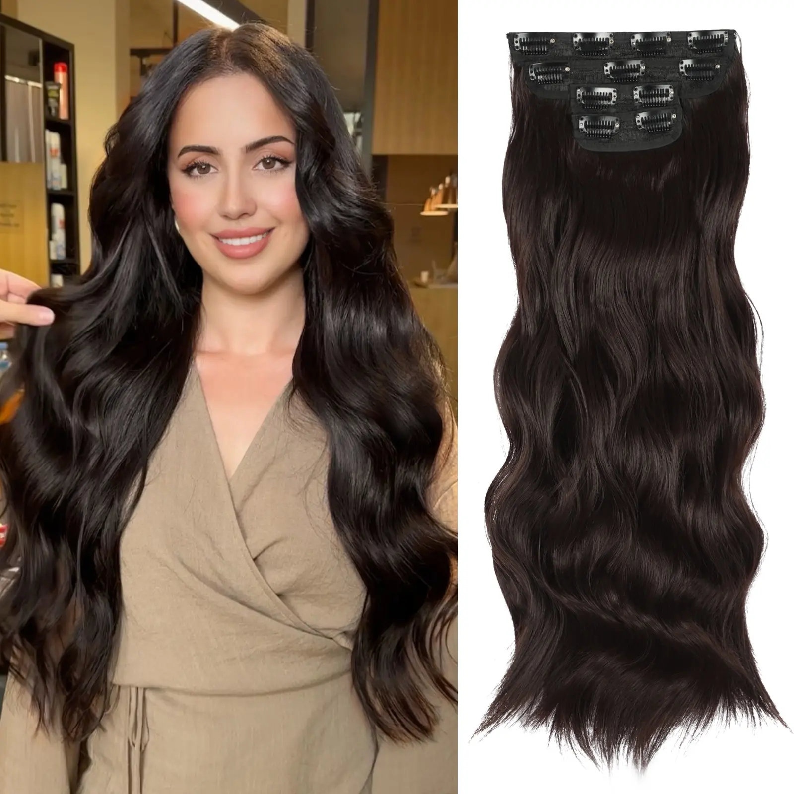 6A Dark brown （24inch） - 4PCS ( 24 Inch )