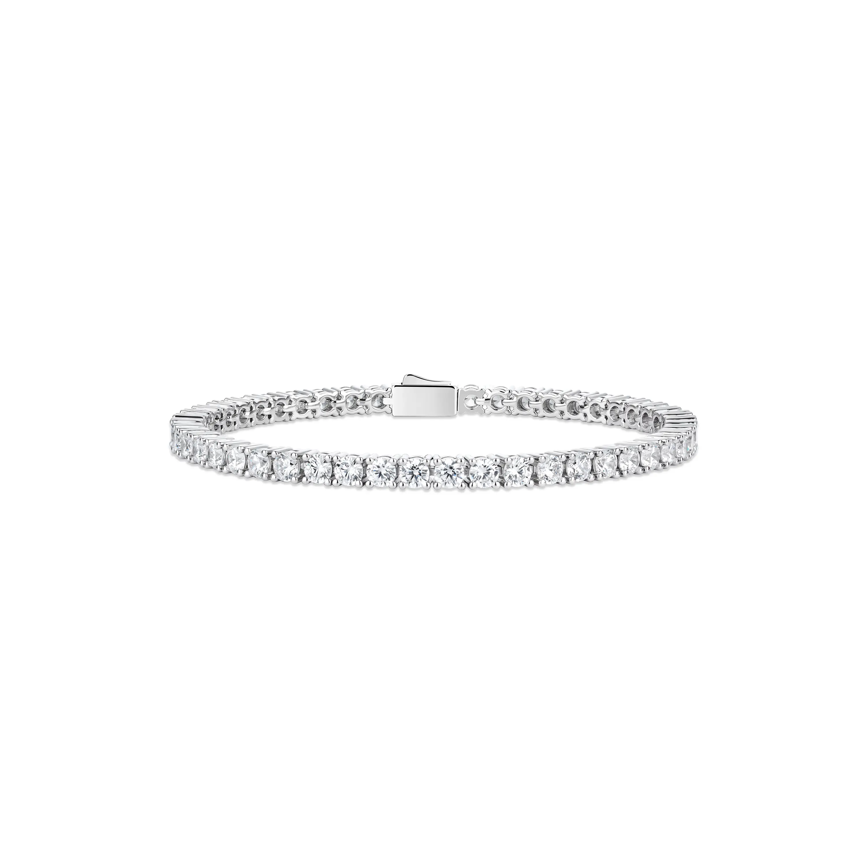 VAMERAY #6336 10 Carat Round Brilliant Dainty Prong-Set Tennis Bracelet