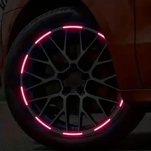 20pcs Car tires, wheel hubs, Rims, reflective stickers, Decal, colored glowing, colored pink stickers, car decorations, Vehicle