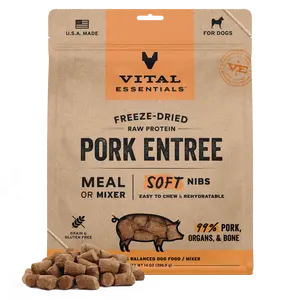 Freeze-Dried Pork Entree & Mixer Dog Food Soft Nibs