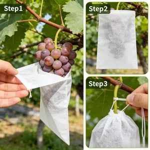 Breathable Insect-Proof Fruit Net Bag, Hidden Drawstring, Protects Trees, Grapes, Birds, Pests, Deer, Ideal for Orchard Use