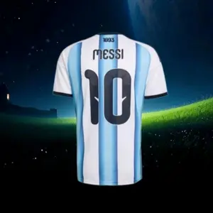 10# Messi 2026 Argentina National Team Home Short Sleeve Soccer Jersey Blue and White Casual