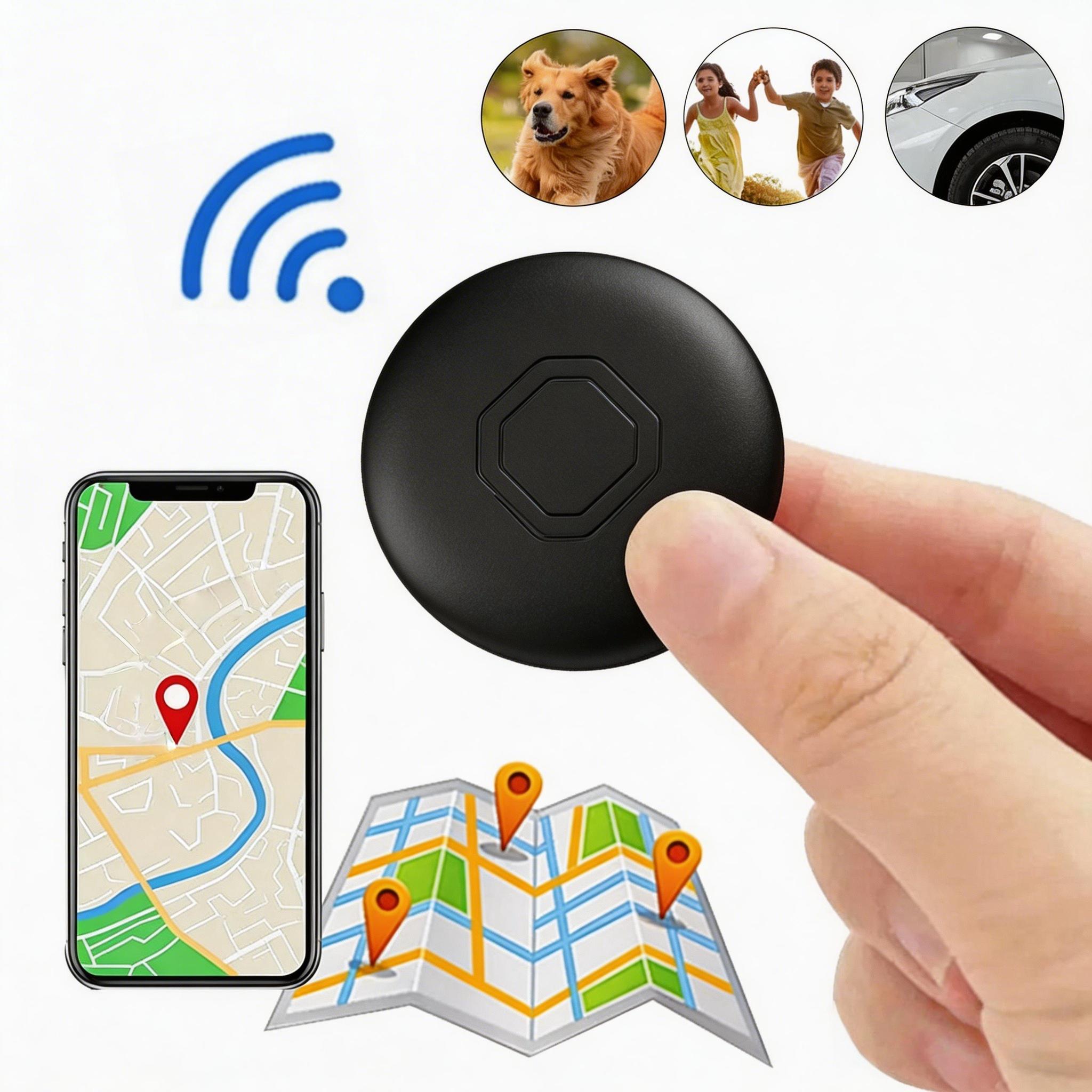 [Android ]Compact Mini GPS Tracker, Compatible with Android Devices, for Cars, Pets & Personal Items, IP67 Weather Resistant Shell, Anti‑Lost Monitoring Device, Durable Long Lasting Battery Performance, No Monthly Fees for Basic Functions