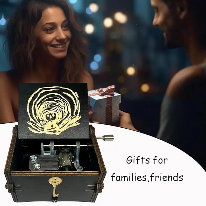Wooden Music Box – 'Can-Can' Melody – Mini Engraved Gift for Birthday/Anniversary/Valentine’s Day/Christmas