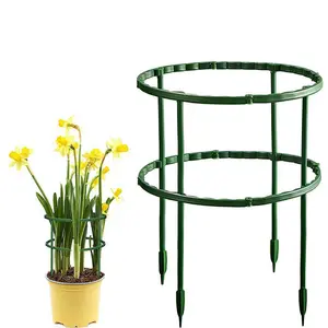 4pcs Plastic Plant Support Stakes Set, Half Round Fixed Pole Vine Climbing Stand, Greenhouse Arrangement, Garden Gardening Tools, Garden Trellis, Tomato Trellis Planter
