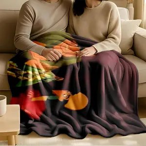 1 piece Princess Jasmine's conversation with the Genie from "Aladdin" themed flannel blanket - Flannel weaving craft blanket, modern style, suitable for sofas and beds, all-season use, super soft and warm, digital print design, 100% polyester