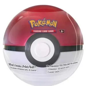 Pokémon TCG Pokéball Tin - Contains 3 Booster Packs & 2 Sticker Sheets - Official Trading Card Game Product