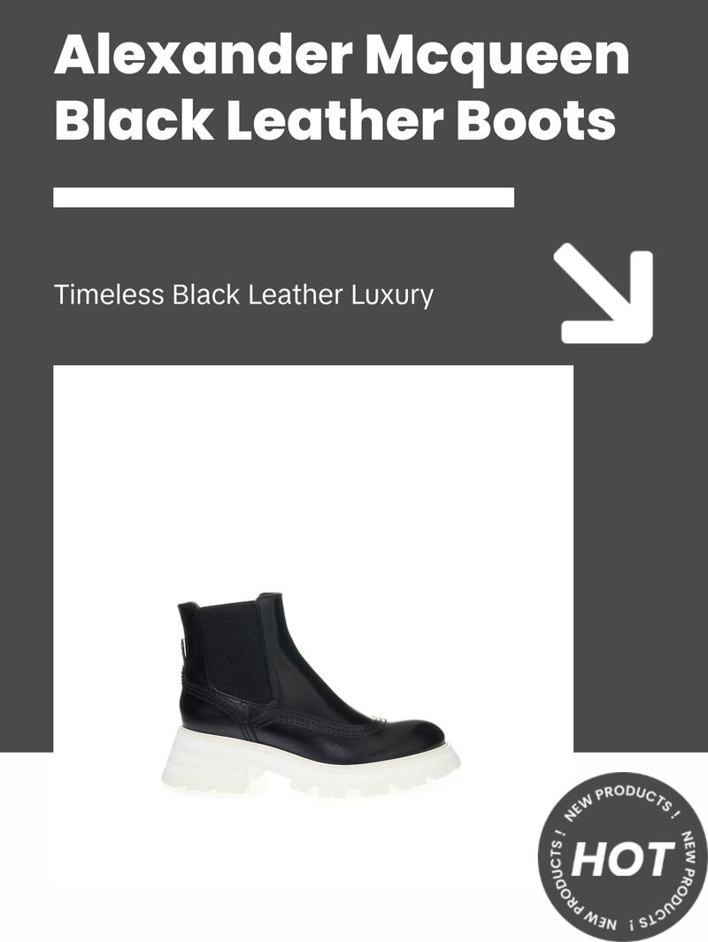 Alexander McQueen Elegant Leather Boots in Timeless Black