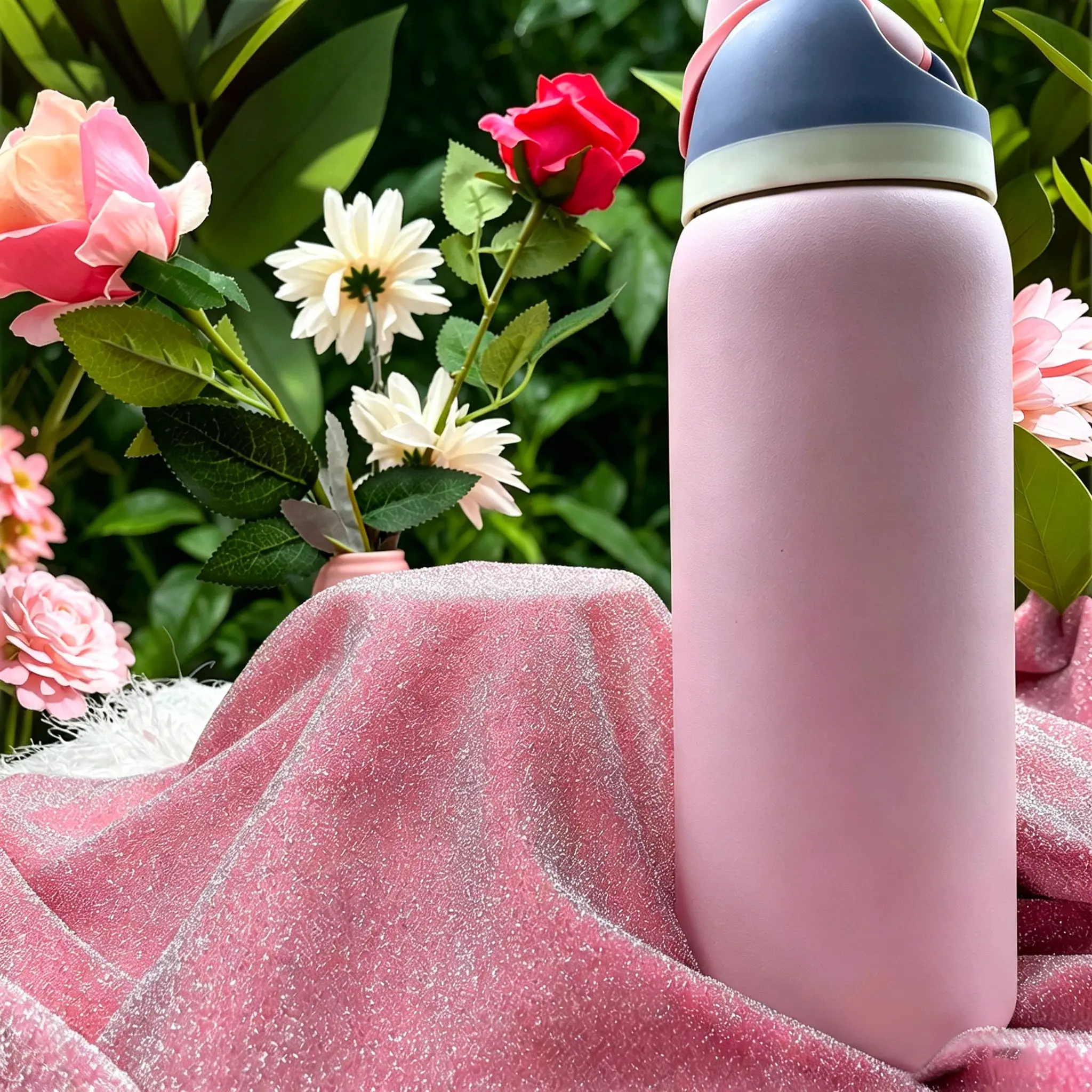 OW(Macaron Rainbow) Outdoor Sports Water Bottle, 32oz/ 945ml Double-Wall Vacuum Insulated Portable Cup, Keeps Ice For 8-12 Hours, One-Handed Press Open Lid, 100% Leak-Proof, Travel Iced Coffee Cup, Suitable For Outdoor, Wilderness, Cycling And Gym Flasks