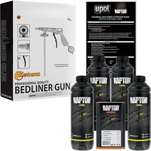 U-Pol Raptor Black Urethane Spray-On  Bed Liner Kit w/Free  Coat Spray  with Regulator, 4 Quarts