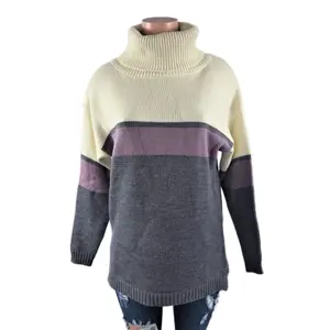 Purple Boxy Sweater - Final Sale Turtleneck Knitwear Tops Womenswear
