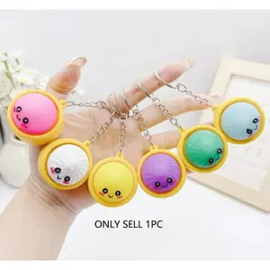 Mini Shiny Dumpling Keychain Charm, Colorful Cute Soft Silicone Stress Relief Toy, Fun Food Shape Pendant, Perfect for Parties and Gifts