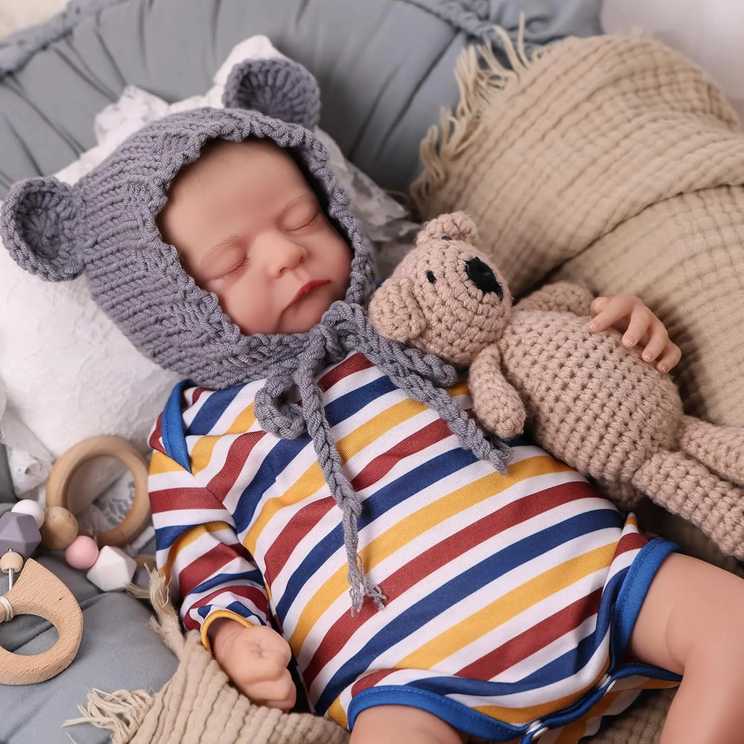 #Summervibes#DealsForYouDays BABESIDE Lifelike Reborn Baby Dolls 20Inch Fabric body+vinyl limbs Real Life Baby Dolls with Toy Accessories For kids Age 3+ Suitable gifts for Mother's Day Valentine's Day Children's Day & Christmas