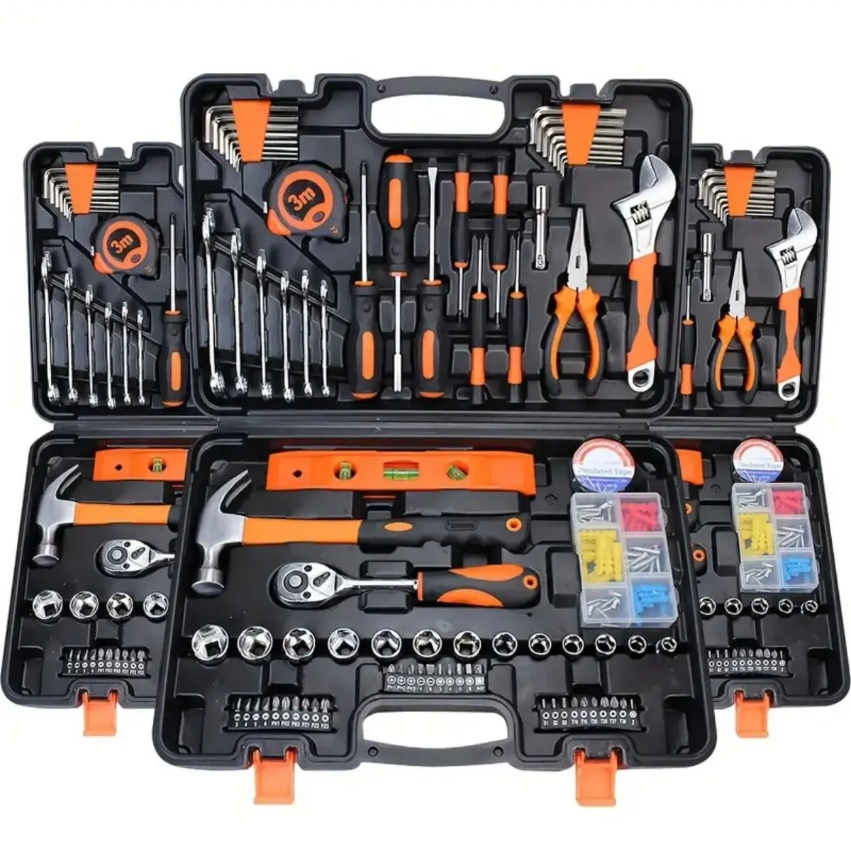 46-Piece Multi-Functional Car Repair Tool Set, Includes Sockets, 1/4 ...
