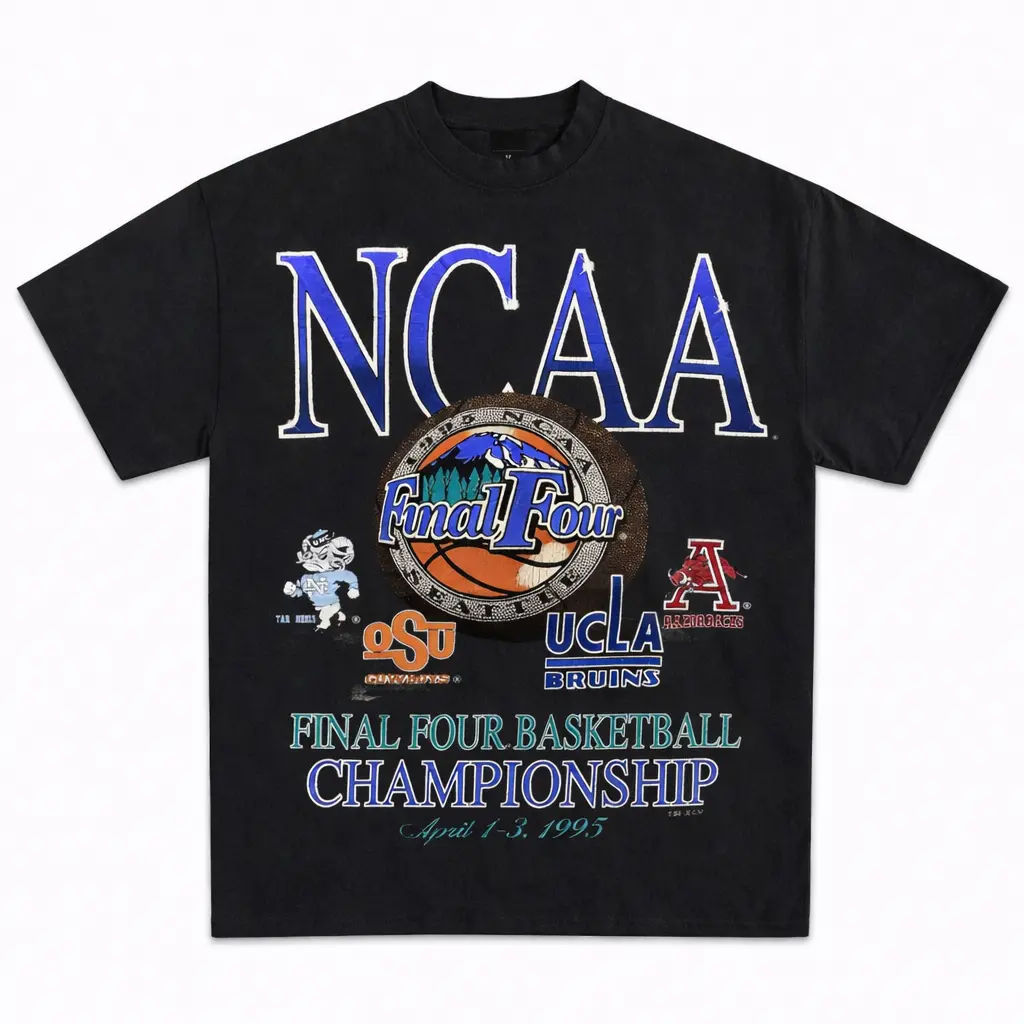 NCAA Final Four T-shirt, 1995 Basketball Championship Tee, Vintage NCAA Final Four Shirt, Sports Fan Apparel, Oklahoma State, UCLA, Arkansas, Basketball Tournament Shirt, NCAA Merchandise, 90s Basketball Tee