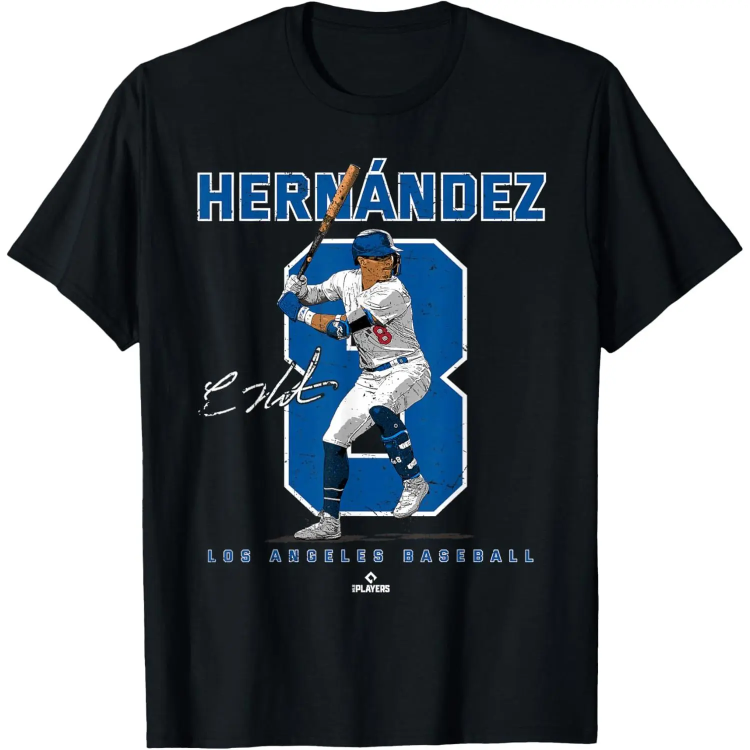 Number and Portrait Kike Hernandez Los Angeles MLBPA T-Shirt