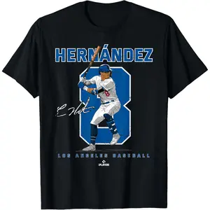 Number and Portrait Kike Hernandez Los Angeles MLBPA T-Shirt