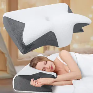 Pain Relief Cervical Pillow for Neck Support,Adjustable Ergonomic Pillow Cozy Sleeping,Odorless Orthopedic Supportive Memory Foam Pillows,Contour Bed Pillow for Side Back Stomach Sleeper, Contoured Memory Foam