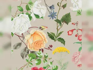 Floral Gardens | Linen Natural by Royal Horticultural Society for Riley Blake | 58/60" Linen/Cotton Blend