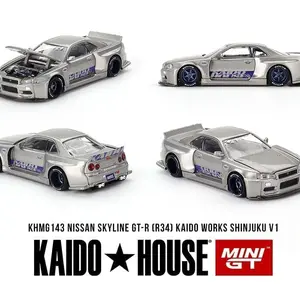 Kaido House x Mini GT 1:64 Nissan Skyline GT-R (R34) Kaido Works SHINJUKU V1 – Silver