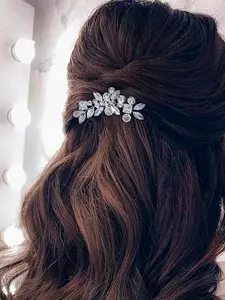 Rhinestone Decorated Hair Comb, Elegant Hair Accessories for Wedding Bridal Party Formal Occasions, Fashion Hair Accessories for Women