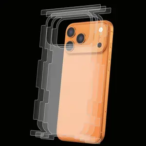 3-Pack Back Screen Protector Film for iPhone 17 Pro Max, Smartphone, Full Coverage + Side Sticker, Transparent, 48-Hour Automatic Bubble Repair, Scratch Protection, Protective Accessories