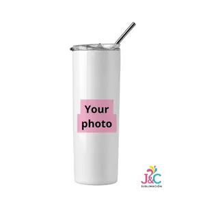 J&C Sublimation Personalized Tumbler with Custom Photo Your Photo Design and Stainless Steel Straw Included
