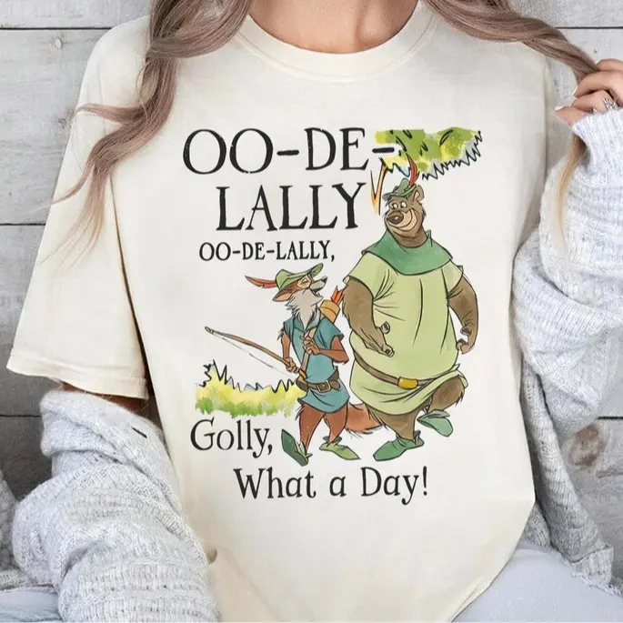 Retro RobinHHHood T-shirt, Skippy Rabbit Death To Tyrants Shirts, Oo-De-Lally Shirt, Golly What A Day T-shirt, Birthday Gift Tee, Trip Shirt breathable casual top Womenswear Sleeve summer