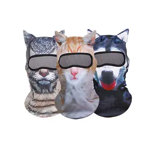 3 Pcs 3D Printed Animal Pattern Face Mask, UV Sun Protection, Breathable All-Season Sports Mask for Cycling, Skiing & Outdoor Activities, Perfect for Summer Vibes