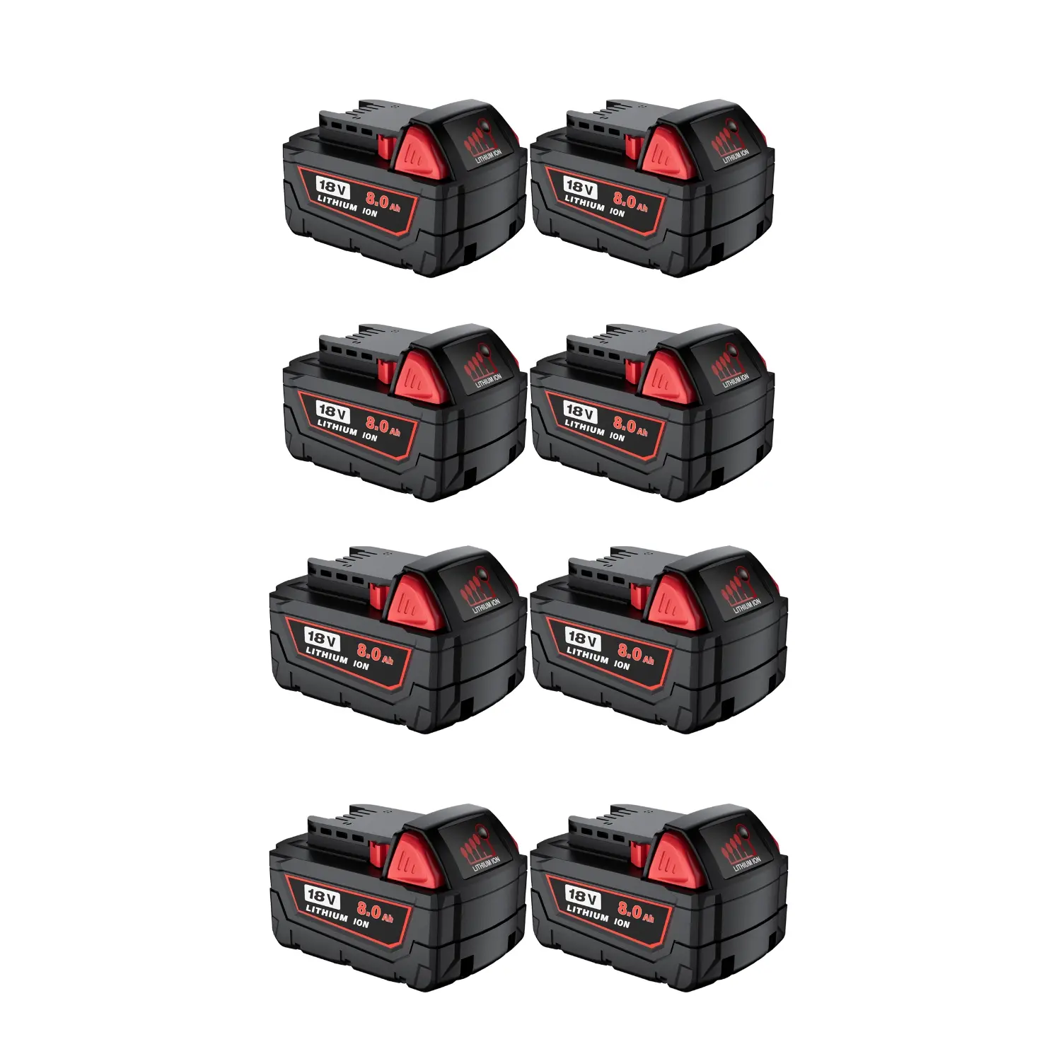 Replacement for Milwaukee M-18 Battery:8 Pack 18V 8.0Ah Lithium Batteries Compatible with Milwaukee Battery 48-11-1815 48-11-1822  48-11-1862 48-11-1860 48-11-1828 Cordless Power Tools