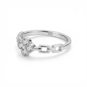 [AB015] Real Clover Ring Zirconia Laboratory Craft For Her