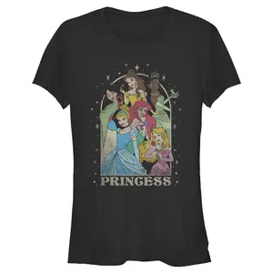 Juniors Womens Disney Princess Arch T-Shirt
