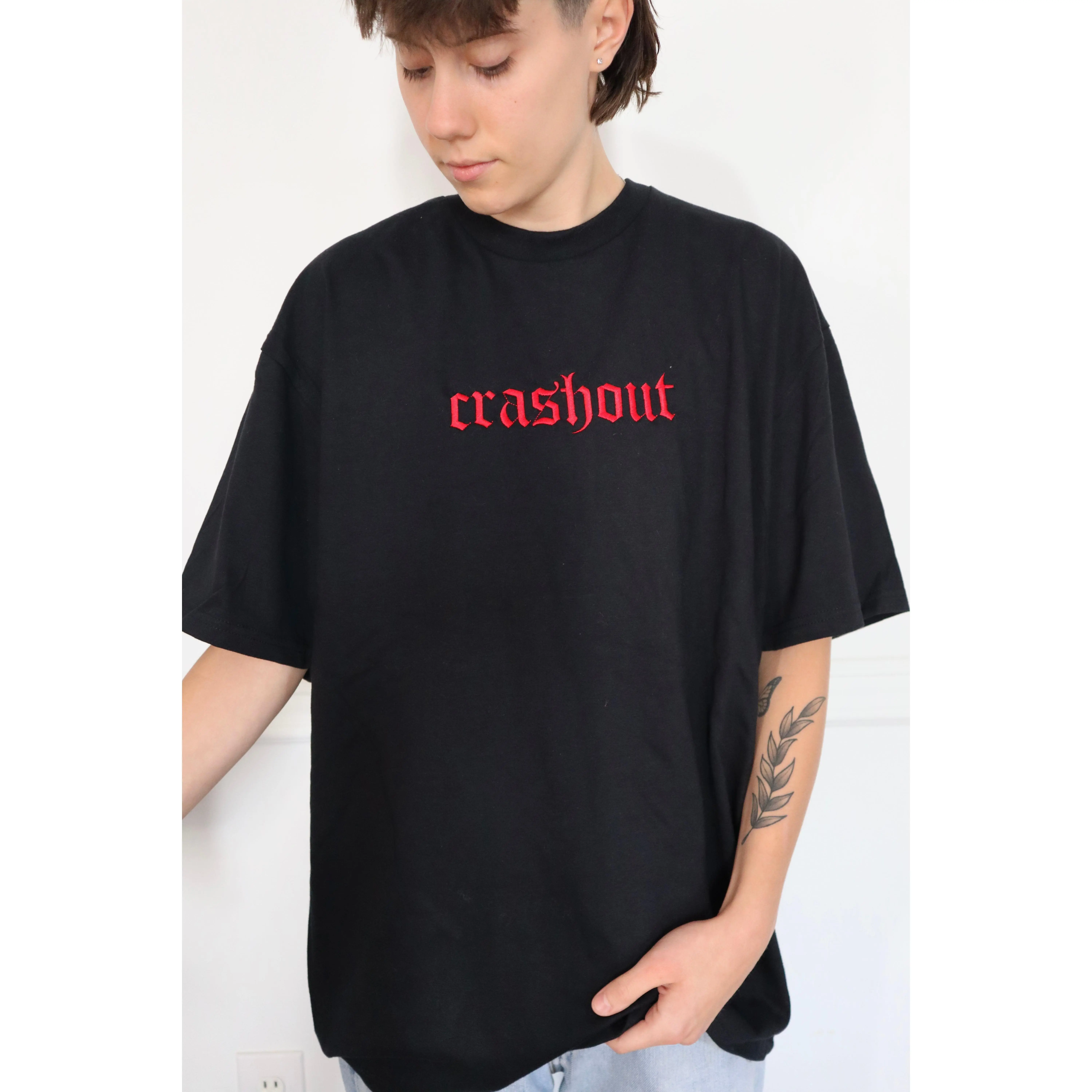 Embroidered 'Crashout' T-Shirt, Short Sleeve, Modern Classic fit, Unisex, Adult