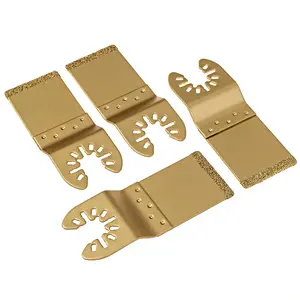 4-Piece Diamond Vibration Blade Set, Multi-Use Saw Blades for Grout Removal & Mortar Cleaning, Flat Cut Vibrating Tools