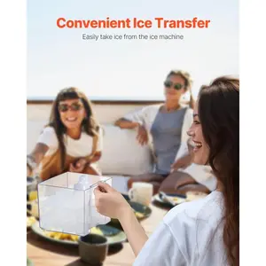 VEVOR Nugget Ice Maker, TikTokShopBlackFriday, 37lbs/24H Pebble Ice Maker with Self Cleaning, Chewable Ice Maker with Ice Scoop and Basket, Stainless Steel Ice Machine with Convenient Ice Transfer for Home Kitchen Office