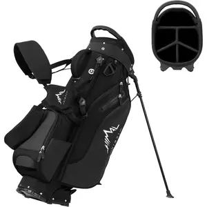Lightweight Golf Stand Bag with 5 Way Full-Length Dividers, Semi-Concealed Stand, Folding Base, Adjustable Dual Straps and 8 Pockets