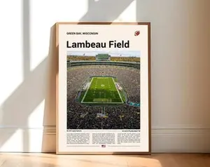 Lambeau Field Poster, Green Bay Packers Poster Print, NFL Stadium Poster, Sports Poster, Mid Century Modern, Football Fan Gift Print