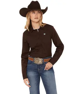 Cinch Women's Women'S Solid Long Sleeve Button-Down Western Shirt - Msw9165086