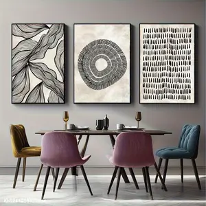 3 pieces of modern geometric abstract line design elegant frame canvas art minimalist prints for simple wall decoration, suitable for indoor and outdoor use in living rooms, home offices, bars, cafes, wall art, 2D flat printing frameless paintings