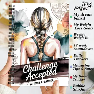 Size 14.5X21Cm. This product offers a challenge to accept weight loss plans and fitness diaries, specially designed for women and beginners - including daily exercise plans, goal tracker and progress organizer, suitable for home workouts, outdoor walking,