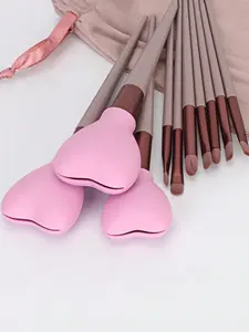 3pcs/set Pink Heart-shaped Silicone Makeup Brush Protectors, Anti-dust Storage & Protection Case, Brush Guards To Prevent Frizz