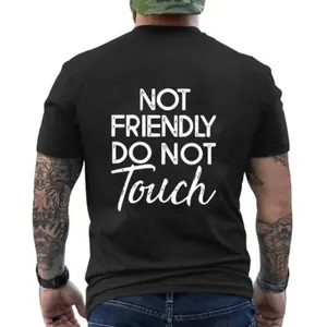 Not Friendly Do Not Touch Print, Men'S Casual Streetwear Hoodies, Comfy And Loose Hooded Pullover Top, Casual Streetwear, Fall Outfits Straight Fabrics