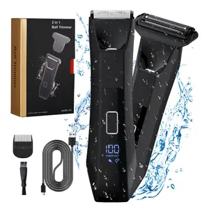 Suttik Waterproof Men's Trimmer, Extra Long standby, Hair remover, Electric Body and Private Parts Trimmer, cordless pubic Hair trimmer, interchangeable ceramic knife tip, Body Ball Trimmer and Razor, Body hair trimmer Comfort split end trimmer