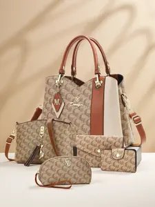 5-piece set of women's bags, including a large-capacity women's handbag, a multi-functional women's messenger bag, and a purse, offering various combinations of sets. Perfectly suitable for daily use, with a light luxury and high-end quality