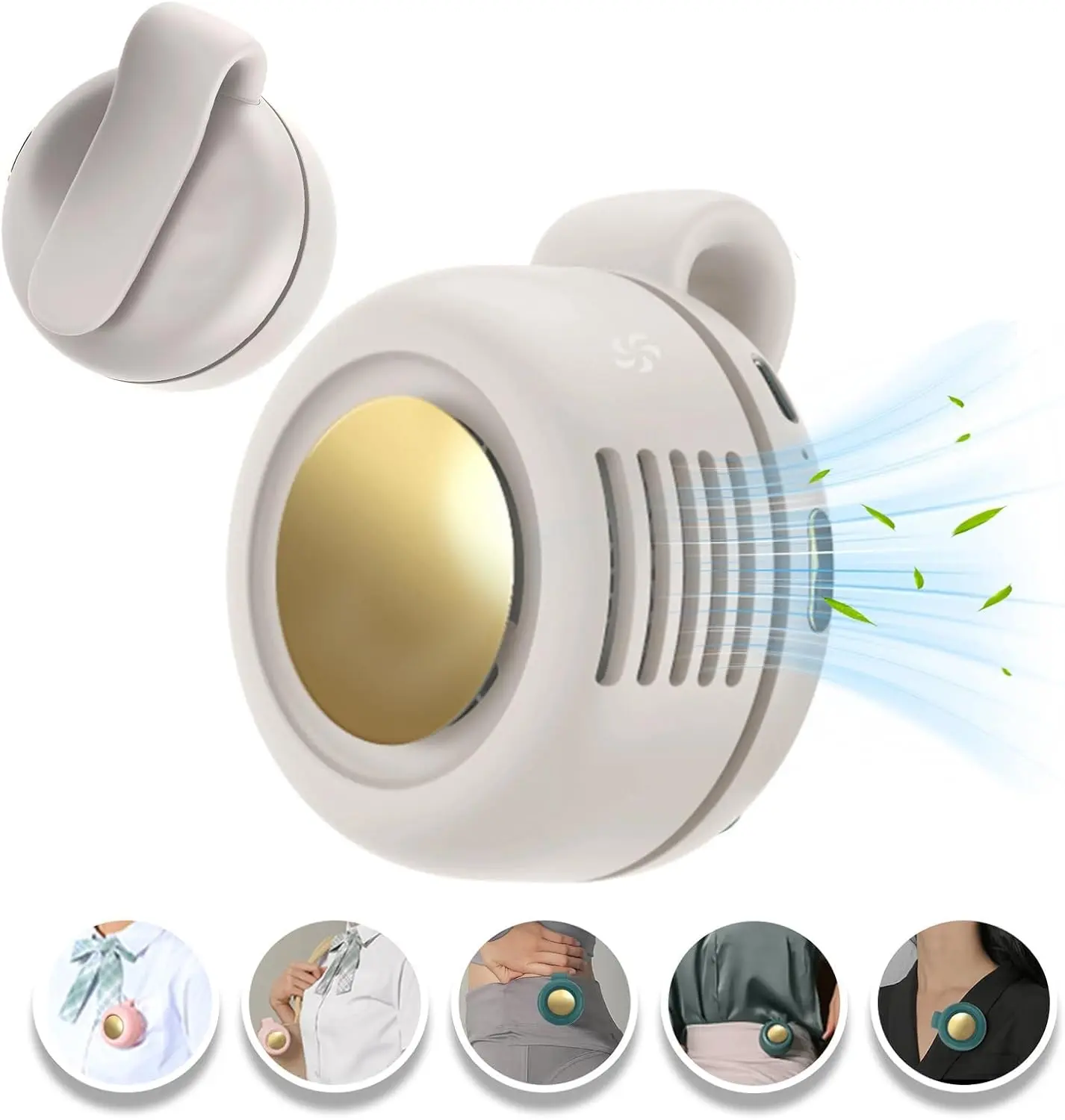 Mini Clip-On Fan – Bladeless Portable Cooling Fan, USB Rechargeable