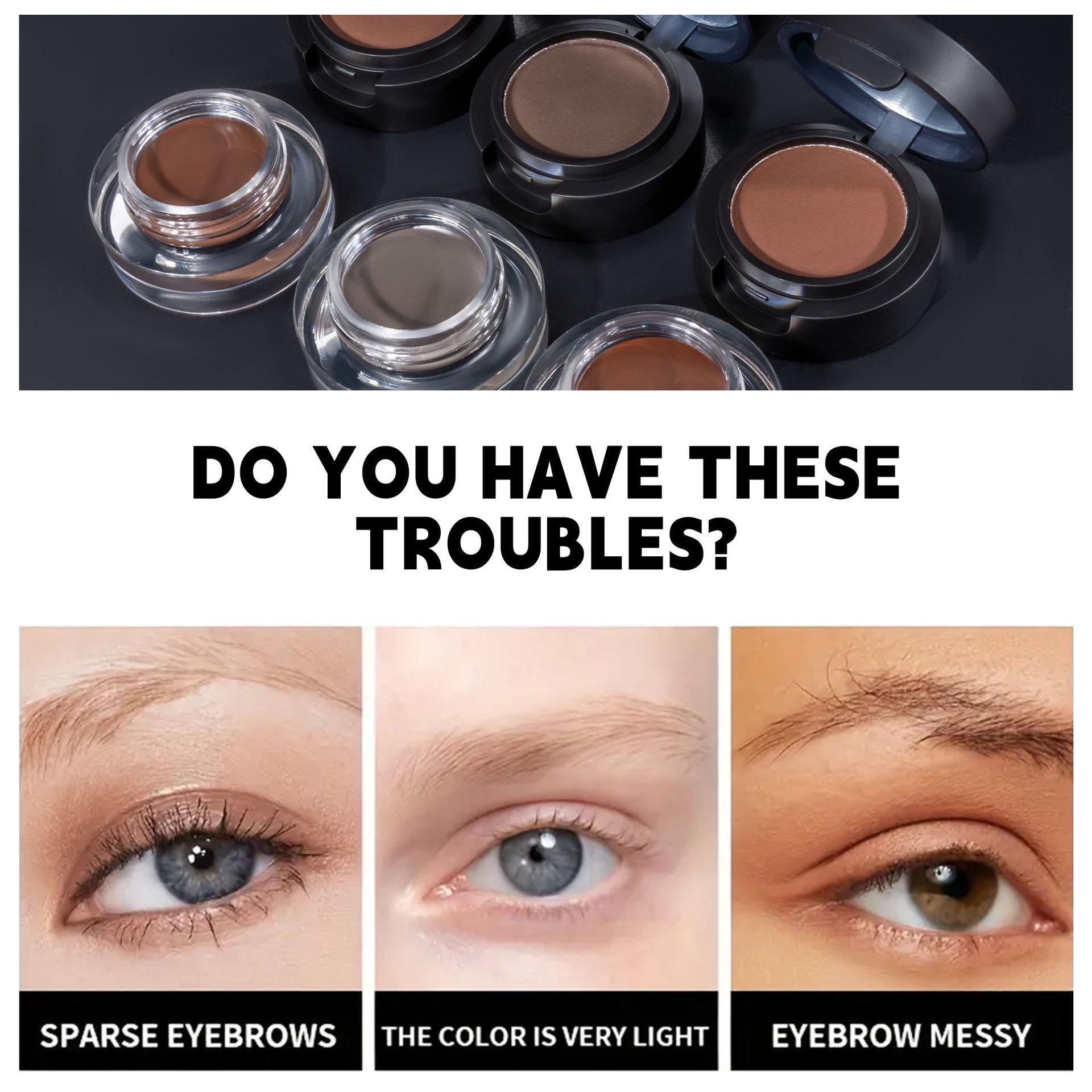 Dual Layer Brow Powder & Gel Set with Brush | Long-Lasting Natural 3D Eyebrow Makeup | Easy to Apply for Daily Use