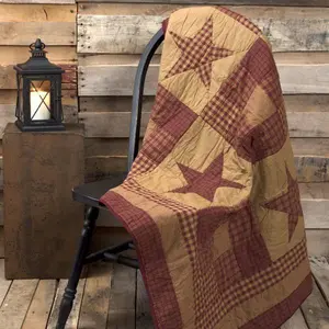 Bedford Burgundy Star Quilted Throw