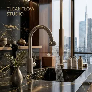 【CleanFlow Studio】Water-Saving Sink Aerator | 360 Swivel & Dual-Mode Flow | Instant Pressure Increase | Tool-Free Attachment | Fits Most Kitchen & Bath Taps