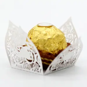 Laser Hollow Out Paper Lace Candy Boxes, Wedding Dessert & Chocolate Favor Boxes for Party & Festival